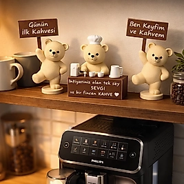 MİNİK BARİSTA KAHVE KÖŞESİ 3'LÜ SET BİBLO AYICIK