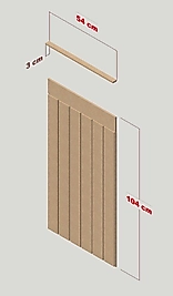 54 cm Genişlik x 105 cm Ham mdf Duvar paneli ( 10 mm kalınlık )