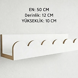 BEYAZ MDFLAM DUVAR RAFI (50 CM X 12 CM)