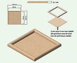 HAM MDF DEKORATİF KARE PANO 30X30 CM