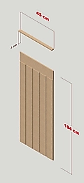 45 cm Genişlik x 105 cm Ham mdf Duvar paneli ( 10 mm kalınlık )