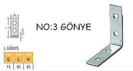 L GÖNYE NO:3 ( 16 MM X 45 MM X 45 MM )