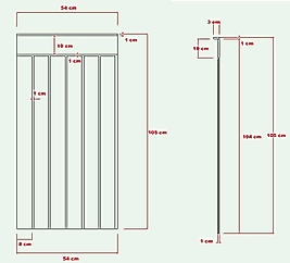 54 cm Genişlik x 105 cm Ham mdf Duvar paneli ( 10 mm kalınlık )