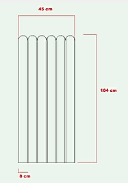 45 cm Genişlik x 105 cm ( ÜSTÜ OVAL ) Ham mdf Duvar paneli ( 10 mm kalınlık )