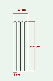 27 cm Genişlik x 105 cm ( ÜSTÜ OVAL ) Ham mdf Duvar paneli ( 10 mm kalınlık )