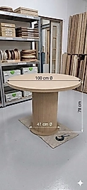 BOHEM TARZI BOYANABİLİR HAM MDF YUVARLAK MASA ( 100 CM X 78 CM )