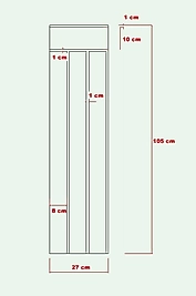 27 cm Genişlik x 105 cm Ham mdf Duvar paneli ( 10 mm kalınlık )