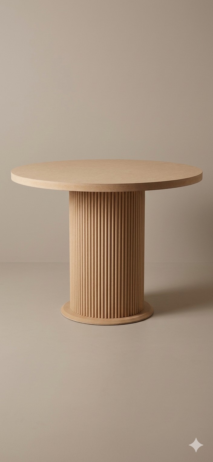 BOHEM TARZI BOYANABİLİR HAM MDF YUVARLAK MASA ( 100 CM X 78 CM )